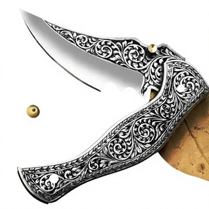PERKIN STEEL INDUSTRIES Cuchillo Plegable Personalizado de Acero Inoxidable Hecho a Mano con Funda de Cuero, Precio Bajo al por Mayor OEM, DIY - Product Image 1