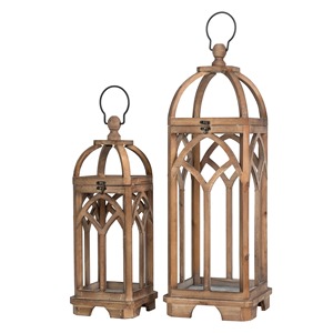 Wooden Square <b>Lanterns</b> With Metal Roof For Christmas Home Decoration - Product Image 4
