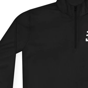 Men’s Quarter Zip Performance Pullover Long Sleeve <b>Mock</b> <b>Neck</b> Custom Logo Athletic Training Shirt Lightweight Sports <b>Top</b> - Product Image 3