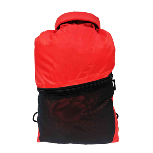 Unisex Red Nylon <b>Drawstring</b> <b>Backpack</b> With Zipper Closure Lightweight Casual Style For Outdoor Activity - Product Image 2