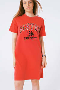 <b>Women's</b> <b>Red</b> Crew Neck <b>T</b>-<b>Shirt</b> 100% Cotton Loose Fit Casual Jersey Knitted Breathable Solid Color Short Sleeve All Seasons - Product Image 4