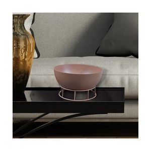 Bol en métal minimaliste avec finition polie pour servir les aliments, décoration d'intérieur durable, couleur marron, décoration d'intérieur - Product Image 6