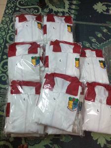 Ropa Deportiva personalizada para hombre, chándales masculinos informales con estampado de cuello redondo y empalme medio, rosa, negro y blanco - Product Image 2