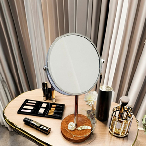 Miroir de table de vanité, miroir sur base en marbre, miroir de table de luxe, miroir de vanité moderne, miroir à cadre doré, miroir de table décoratif - Product Image 1