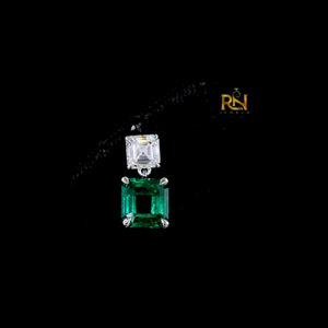Asscher Cut Lab Grown <b>Diamond</b> Emerald Drop <b>Earrings</b> Gemstone <b>Dangle</b> <b>Earrings</b> 9K 14K 18K Solid Gold Fine Jewelry - Product Image 2