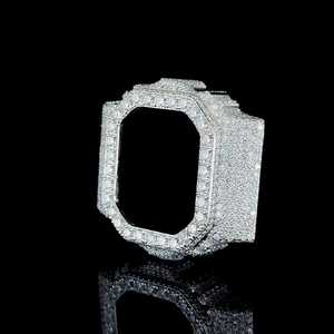 DW5600 Ice Armor Edition Mod Watch Heavy Duty Metal <b>Case</b> Crystal Diamond Look Premium Urban Streetwear Wristwatch - Product Image 1
