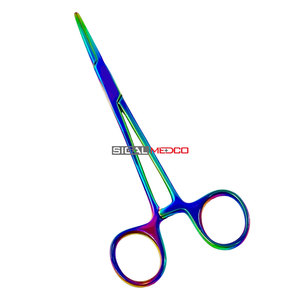 Tijeras de vendaje Lister de titanio color arcoíris de 7.25 pulgadas + tijeras quirúrgicas hemostáticas EMT para traumatismos con hoja recta de acero inoxidable - Product Image 2