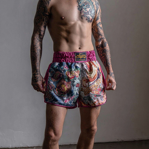 Shorts de Muay Thai à impression par sublimation, confortables, pour MMA, kickboxing, entraînement de boxe et combats de Muay Thai - Product Image 2