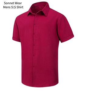 Chemises en lin pour hommes, manches courtes, décontractées, boutonnées - Product Image 6