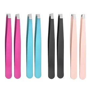 Pinzas para Cejas de Acero Inoxidable A and S Network, Punta Puntiaguda, Diseño Moderno Inclinado, Duraderas, Disponibles en 6 Colores - Product Image 4