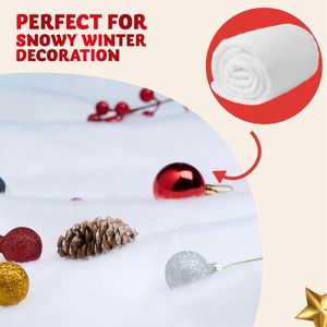 Rotolo di Neve Artificiale per Natale 3x8 Piedi, 1 Pezzo, Morbido e Spesso, Bianco, per Decorazioni Natalizie - Product Image 3