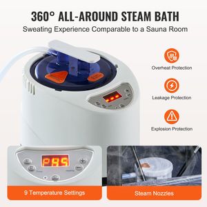 Tenda Sauna Portatile da 1200 Watt con Generatore, Sedia, Borsa Portaoggetti e Generatore di Vapore per Uso Domestico Terapeutico - Product Image 4