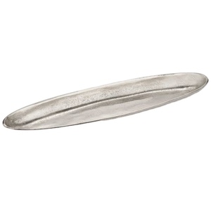 Plateau de service rectangulaire moderne avec poignée en feuille d'argent, finition nickel texturé, pour la maison et la cuisine, vente en gros - Product Image 1