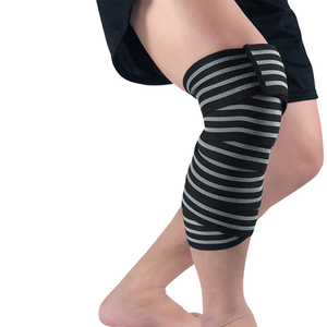 Sports Fitness Custom Logo Eco-Friendly Durable Breathable Elastic <b>Compression</b> Unisex <b>Knee</b> Wraps for Weightlifting Power - Product Image 6