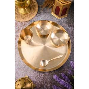 Juego de Vajilla de Bronce Kansa de Alta Resistencia con Tazones, Vasos y Cucharas para un Uso Duradero - Product Image 5