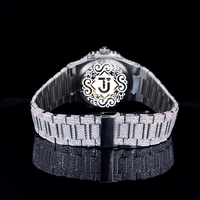Montre de luxe en acier inoxydable entièrement blanche avec moissanite, mouvement mécanique, la plus vendue, idéale pour les fêtes, mariages et occasions spéciales