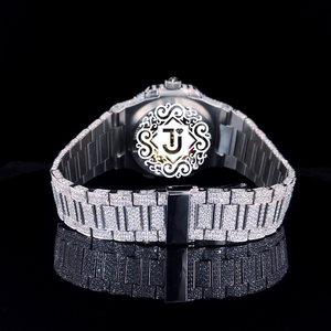 Most Selling Fully <b>White</b> Iced Moissanite Stainless Steel Luxury <b>Watch</b> Mechanical Movement for Party Wedding Special Occasions - Product Image 5