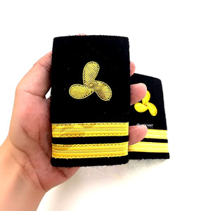 QUICK WAY INDUSTRIES Épaulettes de grade pour officiers de cérémonie - Noir personnalisé avec motif barre dorée, sangle simple, personnalisation du logo acceptée - Product Image 4
