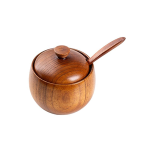 Azucarero de Madera Ecológico Hecho a Mano con Tapa, Diseño Moderno para Almacenar Frutos Secos, Especias y Condimentos en la Cocina o el Comedor - Product Image 6