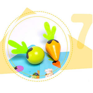 WUDLY Juego de memoria de tarjetas cognitivas de madera educativa para juego de mesa de jardín vegetal con figura de granjero - Product Image 2