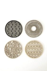 Sophisticated Beverage Coaster Decorative Metal Finish Premium Table Protection Modern Kitchen Restaurant Home Accessories Colle - Product Image 1