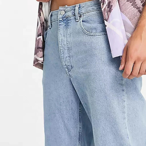 CLOVIX SPORTS Pantalon cargo en jean ample vintage personnalisé pour homme, style Y2K streetwear, délavé à l'acide, bleu vieilli, taille haute, léger - Product Image 6