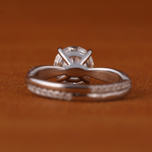 Bague en or blanc 14 carats de style classique avec diamant de laboratoire CVD HPHT, bijoux de fête pour femmes, pour mariage et fiançailles - Product Image 3