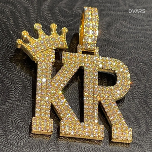 จี้ตัวอักษร VVS มอยส์ซาไนต์ เงินแท้ 925 ดีไซน์หรูหรา รับรองคุณภาพ สไตล์ฮิปฮอป ประดับเพชร รูปมงกุฎ พร้อมจี้ตัวอักษรชื่อ - Product Image 1