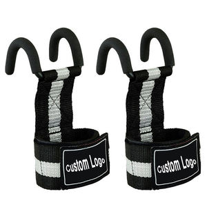 Sangles de poignet en cuir personnalisées 2026 pour haltérophilie et musculation, avec crochets de maintien pour barres de levage - Product Image 1