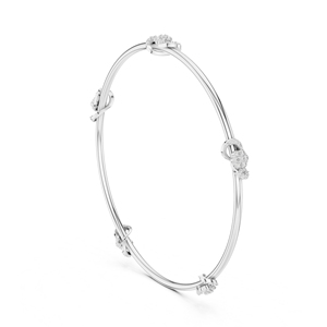 Bracelet en or blanc 14 carats avec diamant rond cultivé en laboratoire pour femmes |   Vêtements de fiançailles |   Nouveau diamant cultivé - Product Image 2