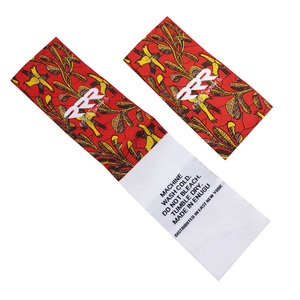 ป้ายทอคุณภาพสูงแบบกำหนดเอง ป้ายชื่อแบรนด์ โลโก้ ป้ายเสื้อผ้าลายดามัสก์ ป้ายเสื้อผ้าแบบพับกลาง - Product Image 2