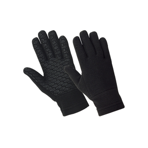 Micro Polyester Fleece Black Professional Equestrian Riding Gloves Breathable with Non-Slip Silicone Custom Design and Packing - Product Image 1