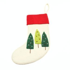 Calcetín Navideño de Fieltro Rústico Tradicional, Hecho a Mano, de Lana de Alta Calidad, Ecológico y Suave, Decoración Festiva - Product Image 3