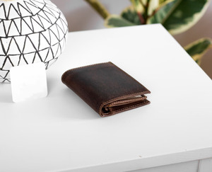 Vintage Real Leather Tri Fold <b>Wallet</b> <b>Men</b> Custom Printed Handcrafted Leather <b>Card</b> Holder Slim Durable <b>Wallet</b> LTW-0108 - Product Image 2