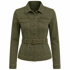 Zipper up Jackets Wholesale Turn-down <b>Collar</b>, Woman Jacket <b>Women</b> Denim Jackets Adult Size Casual Wear - Product Image 5