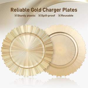 Plato de Presentación Redondo de Lujo, Base Elegante para Cena, para Recepción de Bodas, Banquete, Decoración de Mesa de Hotel - Product Image 3