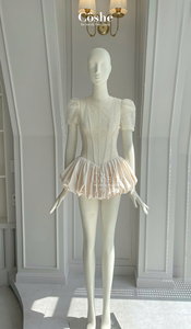 Vestido de encaje de cuello redondo RTS, estilo elegante, bonito diseño de alta calidad para mujeres y niñas, traje informal de fiesta, vestido Coshe Rina - Product Image 3