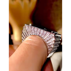 Luxury Square Halo <b>Iced</b>-Out Gemstone <b>Ring</b> 14K Gold Plated Moissanite IGI Certified - Product Image 1