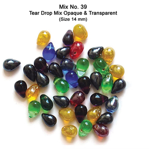 Precio al por Mayor, Cuentas de Vidrio Transparentes y Opacas en Forma de Lágrima de la Mejor Calidad, Mezcla de Cuentas de Vidrio, Precio de Fábrica del Fabricante Indio - Product Image 2