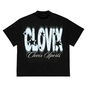 T-shirt à manches courtes pour homme Clovix Sports, personnalisable, poids lourd, imprimé graphique, col rond, décontracté, coton, coupe classique - Product Image 1
