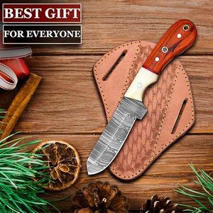 Cuchillo Bull Cutter de 8 Pulgadas, Hoja de Acero de Damasco con Punta Caída, Mango de Madera, Cuchillo para Camping, Caza, Pesca y Supervivencia al Aire Libre - Product Image 5