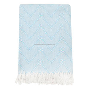 Personalized Lightweight Cotton Pastel <b>Throw</b> Blanket with Tassels for Home 100% Cotton Woven <b>Throw</b> from Indian Export - Product Image 6