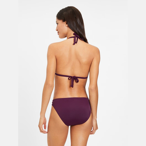 Conjunto de Bikini Triangular Morado para Mujer, Traje de Baño de 2 Piezas, Diseño Hueco, Braguita Brasileña, Spandex/Poliéster, Secado Rápido - Product Image 4