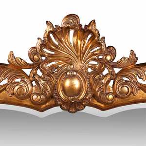 Miroir mural décoratif durable de style baroque traditionnel de luxe, cadre en teck sculpté à la main - Product Image 2