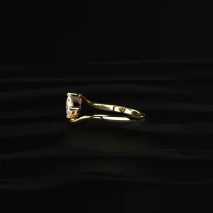 Nouvelle bague en diamant de laboratoire rond et en forme de poire, design élégant, pour toutes les occasions, couleur D-E, clarté VVS-VS, certifiée IGI. - Product Image 3