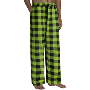 Men's Casual <b>Plaid</b> Sport Pajama <b>Pants</b> Multi-Color Breathable Flannel 100% Cotton Plus Size Loose-fitting Gradient Color 220g - Product Image 5