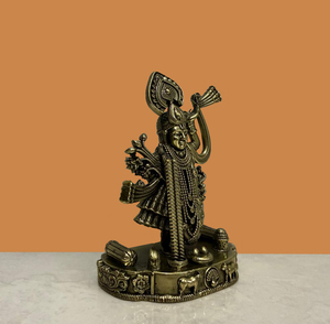 Handcrafted Brass Shree Nath Ji <b>Statue</b> | Nirmala Handicrafts Traditional Wax Casting Srinathji Idol for Tabletop Spiritual Decor - Product Image 3