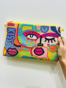 Bolso de mano de perlas para fiestas, con bordado de árbol de Navidad y muñeco de nieve, cartera de noche de lujo para bodas, bolso de mano de lona con cuentas 25 1l - Product Image 5