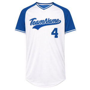 Maillot de baseball personnalisé à col en V pour jeunes, bicolore, en polyester, uniforme d'équipe, chemise de sport, fournisseur en gros OEM - Product Image 1