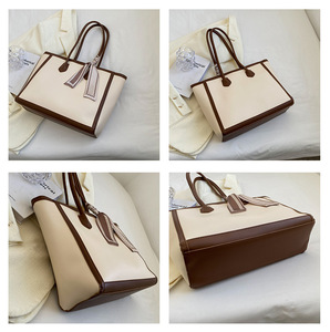 Bolso Tote de PU con Cierre, Color Sólido, Estilo Retro, para Mujer, Primavera 2025, Nueva Colección, Gran Capacidad, Bolso de Hombro Moderno de Poliéster - Product Image 5